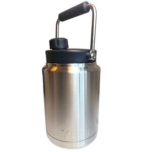 YETI Rambler 1/2 Gallon Jug Stainless Steel 64 Ounce Handle Magnetic Cap Lid EUC